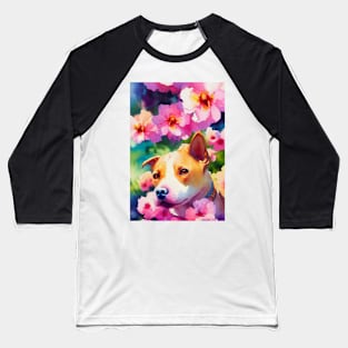 Watercolor pitbull Baseball T-Shirt